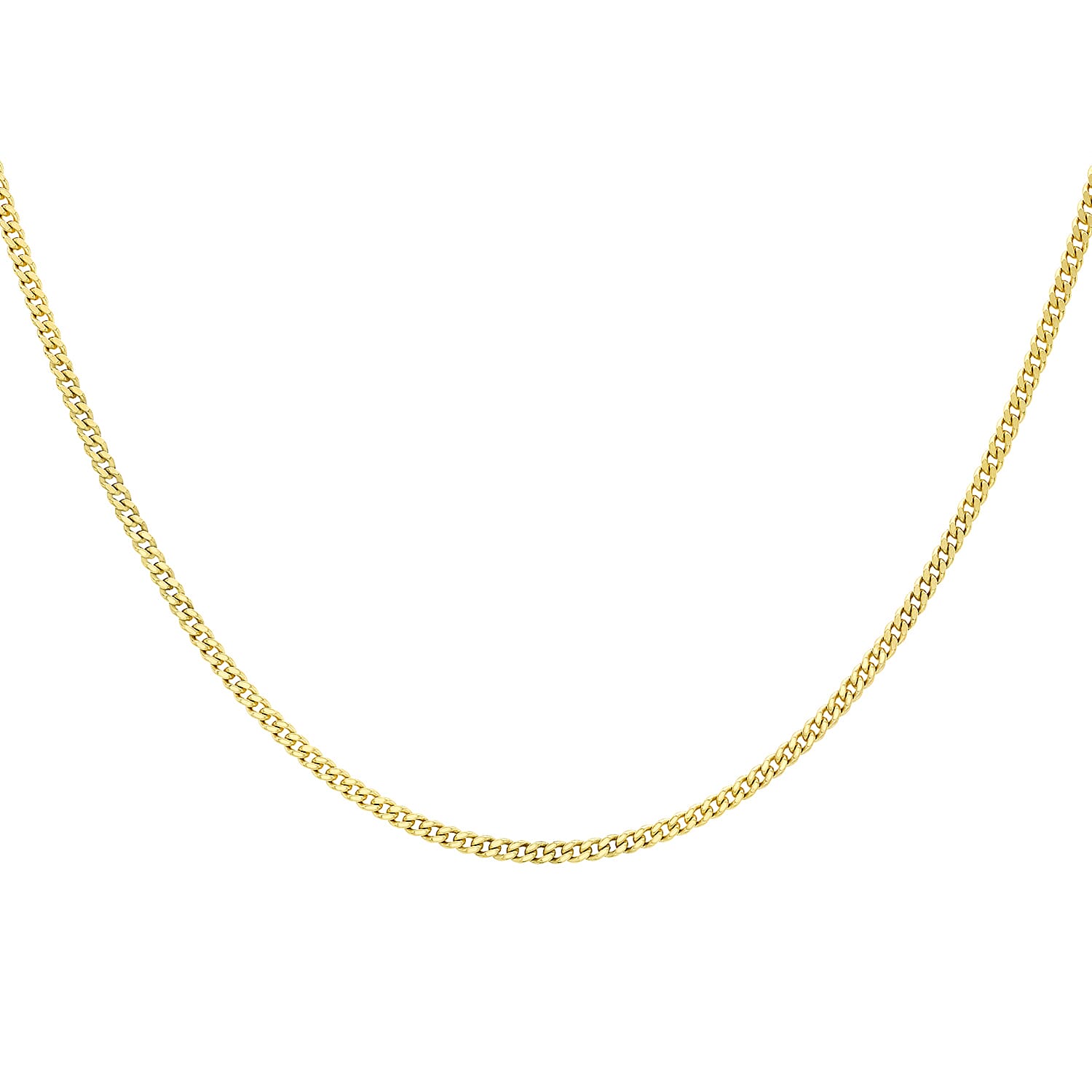 ILIANA 18K Yellow Gold 0.6mm Diamond Cut Curb Chain 18 Inch 7576471 1