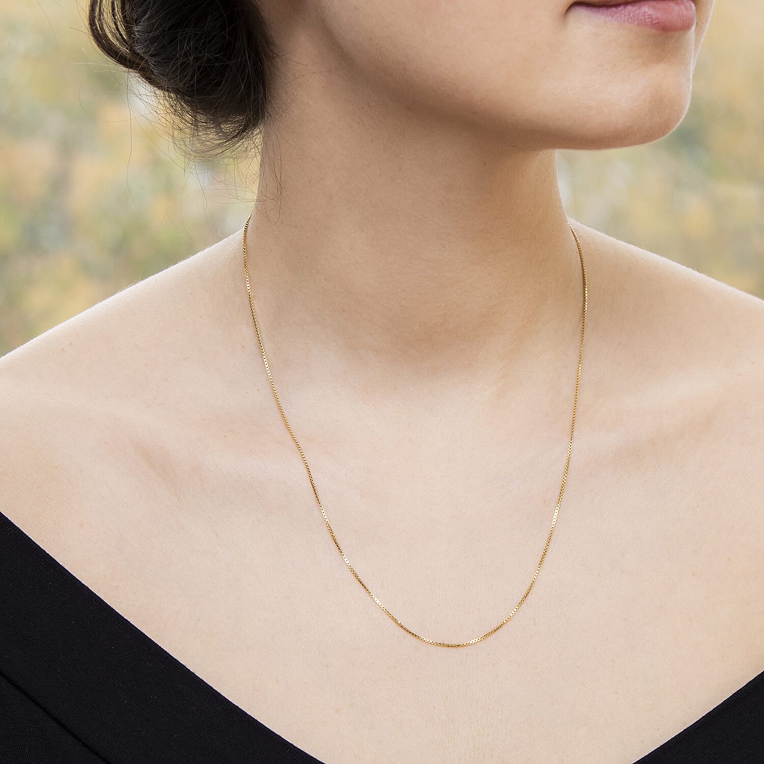 ILIANA 18K Yellow Gold 0.8mm Venetian Box Chain 18 Inch 7571724 1