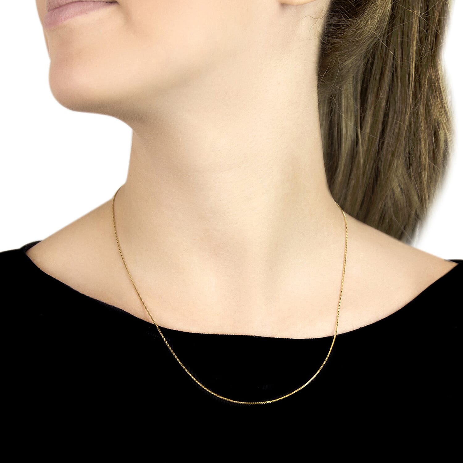 ILIANA 18K Yellow Gold 0.8mm Venetian Box Chain 20 Inch 7571739 1