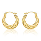 18K Yellow Gold 15.5mm X 15mm Twist Creole Earrings