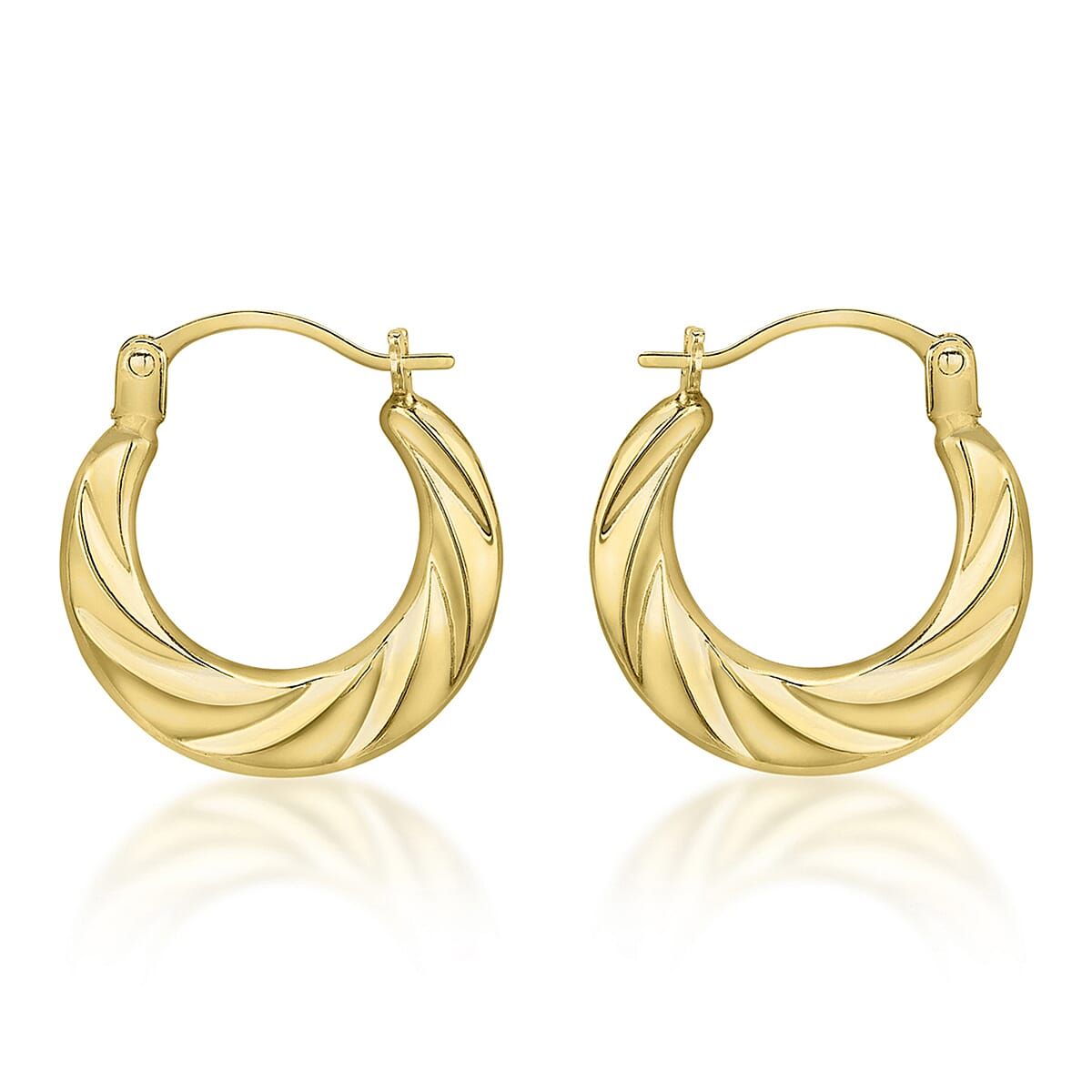 ILIANA 18K Yellow Gold 15.5mm X 15mm Twist Creole Earrings 7190220 0
