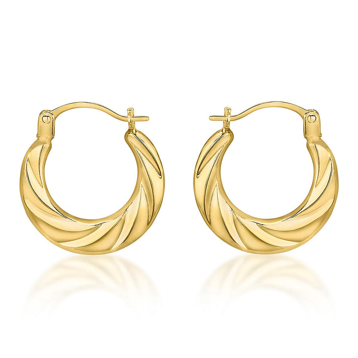 ILIANA 18K Yellow Gold 15.5mm X 15mm Twist Creole Earrings 7190220 1