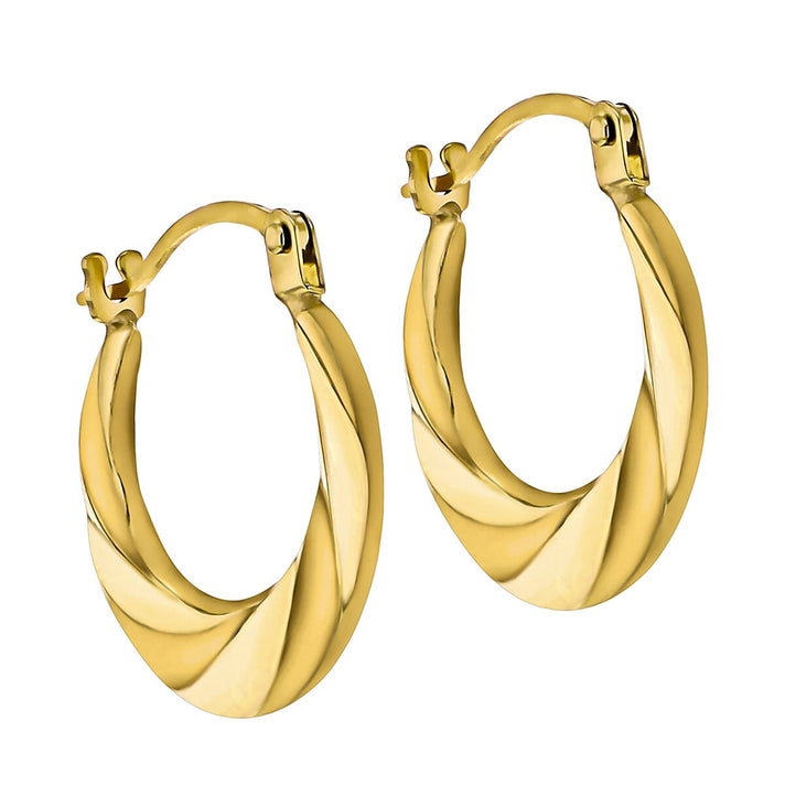 ILIANA 18K Yellow Gold 15.5mm X 15mm Twist Creole Earrings 7190220 2