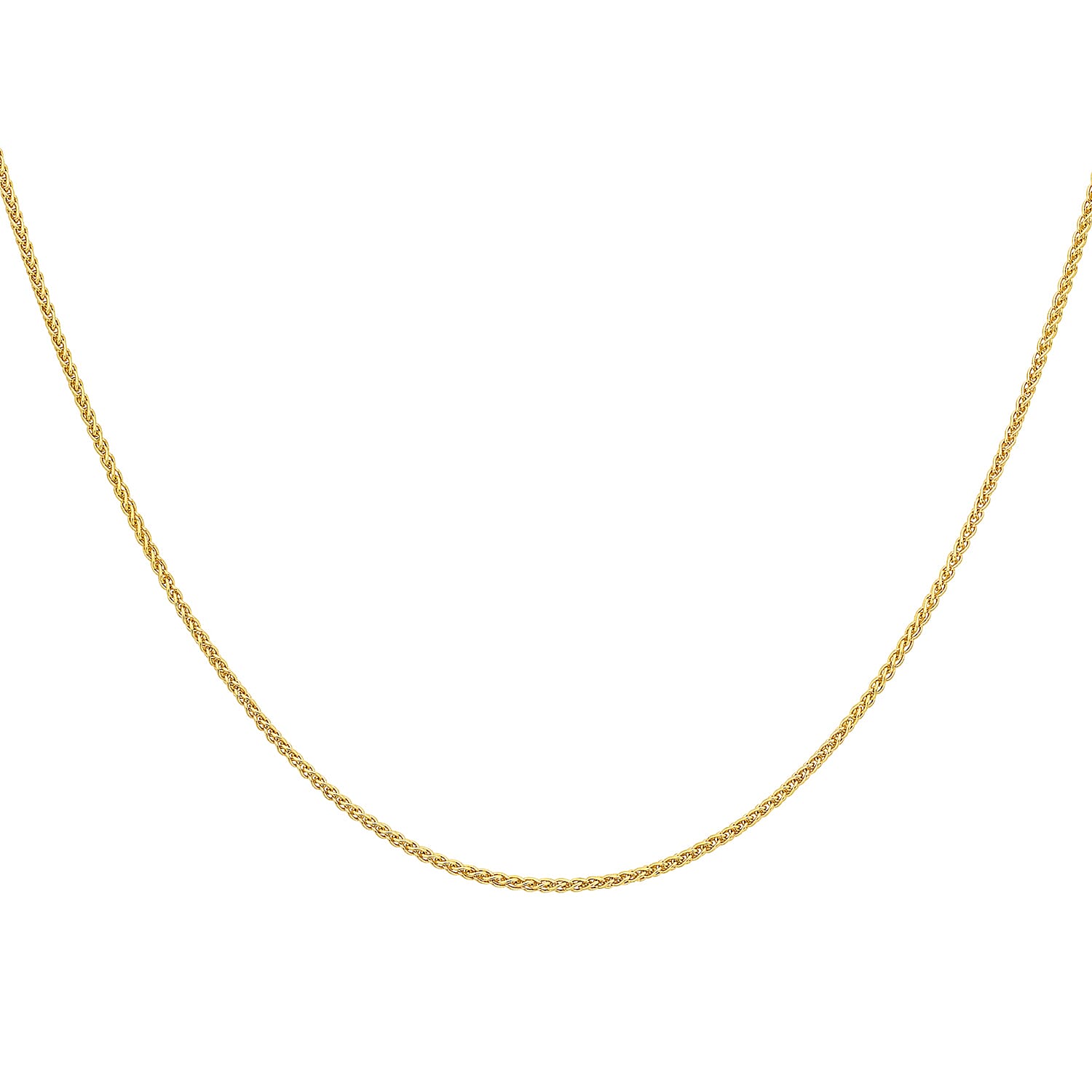 ILIANA 18K Yellow Gold 1mm Adjustable Spiga Chain 18 Inch to 20  Inch 7574899 1