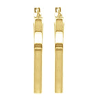 18K Yellow Gold 3mm Rectangular Tube 30mm Hoop Creole Earrings