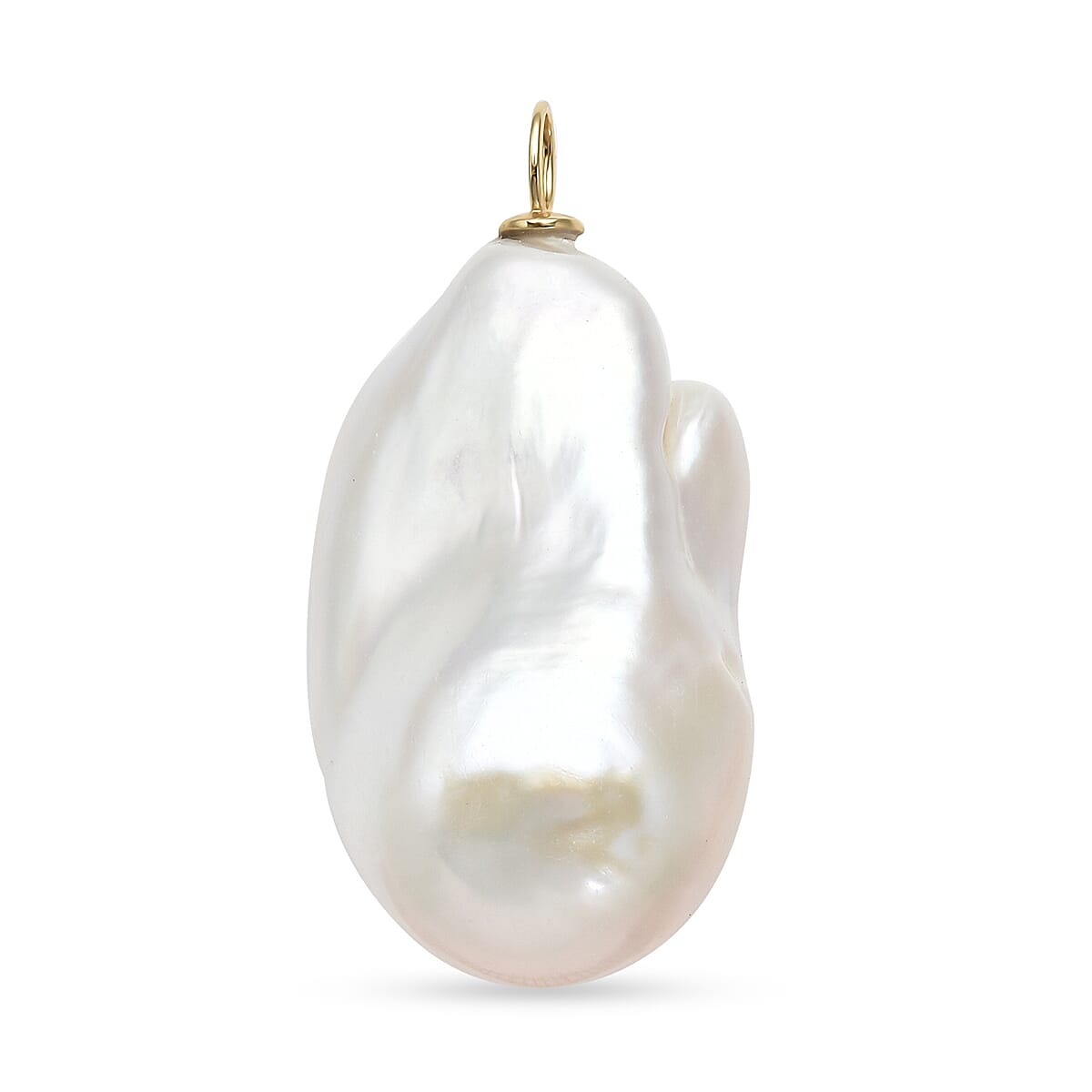 ILIANA 18K Yellow Gold AAA White Baroque Pearl Pendant 3890963 0