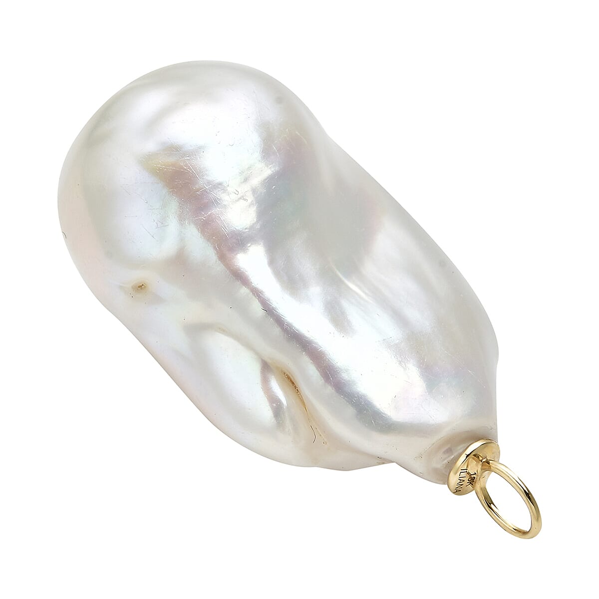 ILIANA 18K Yellow Gold AAA White Baroque Pearl Pendant 3890963 5