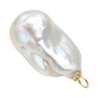 ILIANA 18K Yellow Gold AAA White Baroque Pearl Pendant
