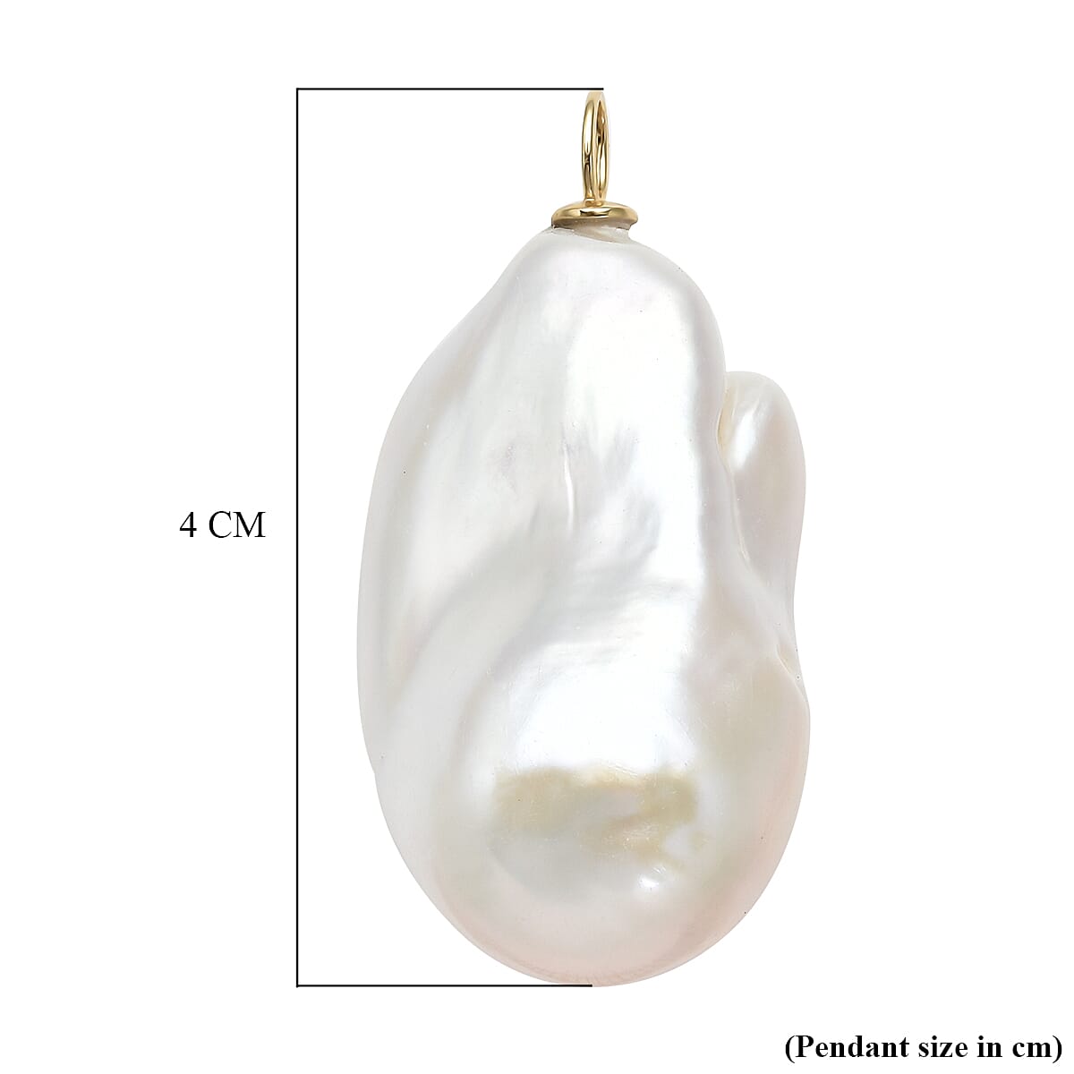 ILIANA 18K Yellow Gold AAA White Baroque Pearl Pendant 3890963 7