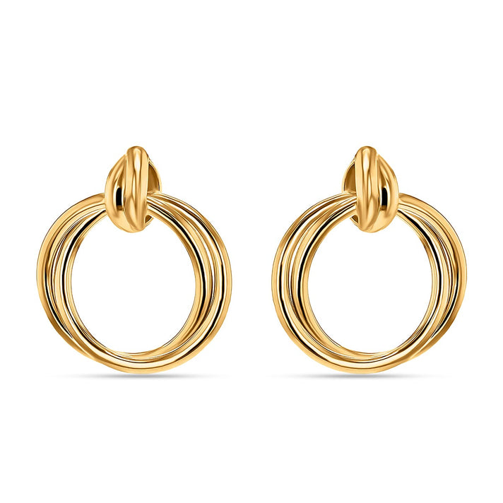 ILIANA 18K Yellow Gold Bail With 16.5mm Double Circle Pendant 7188452 1