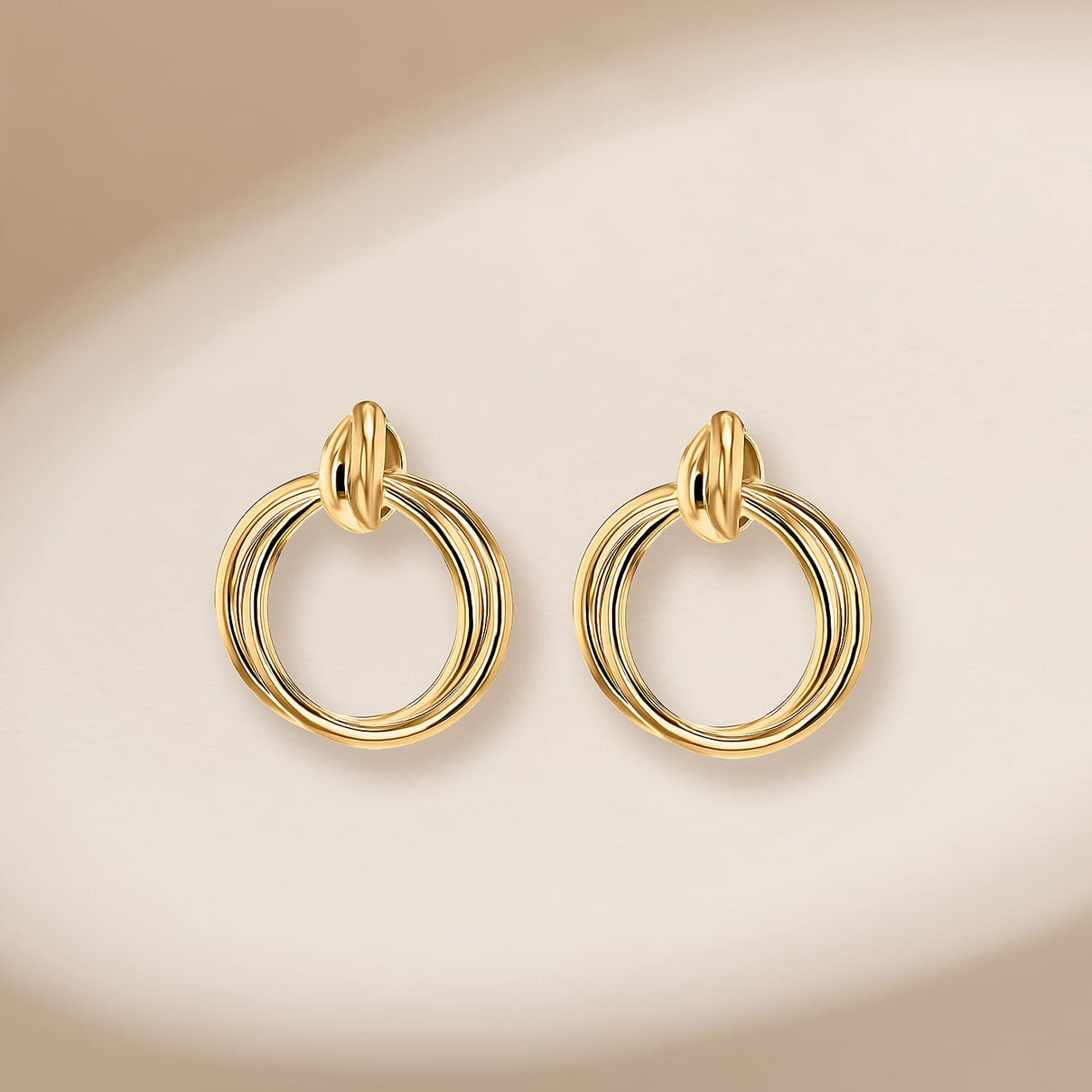 ILIANA 18K Yellow Gold Bail With 16.5mm Double Circle Pendant 7188452 3
