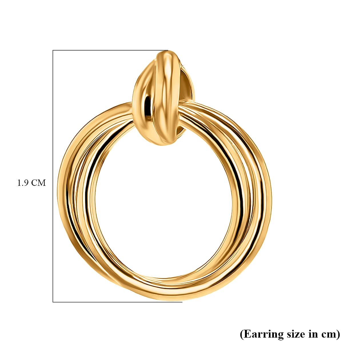 ILIANA 18K Yellow Gold Bail With 16.5mm Double Circle Pendant 7188452 4