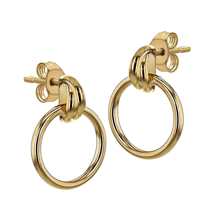 ILIANA 18K Yellow Gold Bail With Circle Stud Earrings 7190230 2