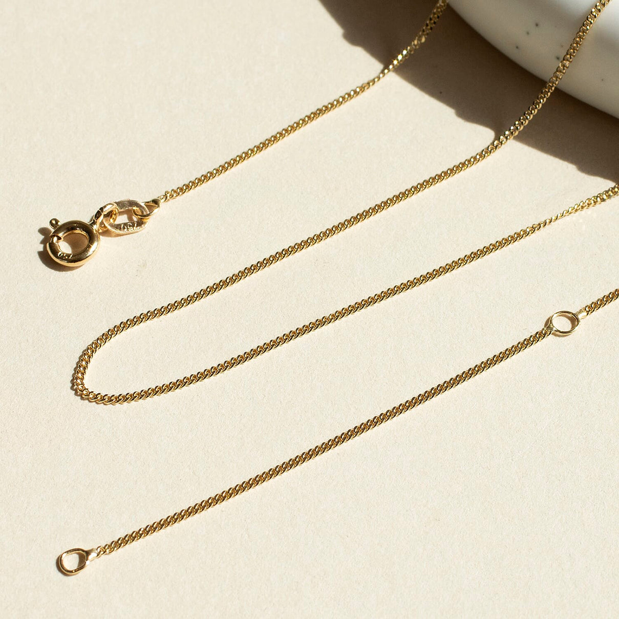 ILIANA 18K Yellow Gold Diamond Cut Adjustable Curb Chain 16 Inch - 18 Inch 7573024 2