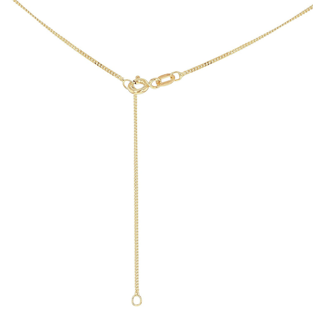 18K Yellow Gold Curb Chain With Spring Ring Clasp (Adjustable Size - 16-18)