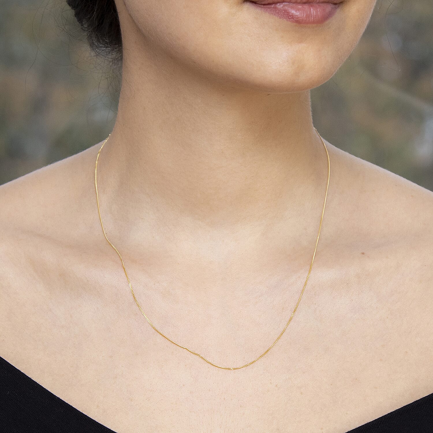 ILIANA 18K Yellow Gold Diamond Cut Adjustable Curb Chain 16 Inch to 18 Inch 7572921 1
