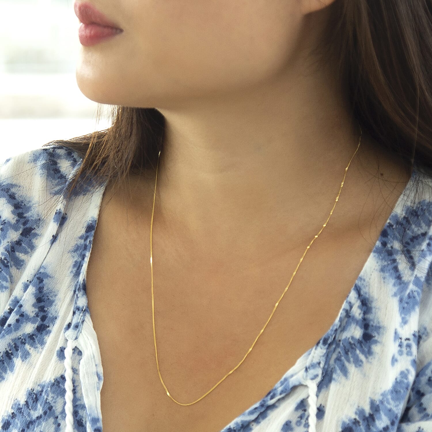 ILIANA 18K Yellow Gold Diamond Cut Adjustable Curb Chain 18 Inch to 20 Inch 7572934 1