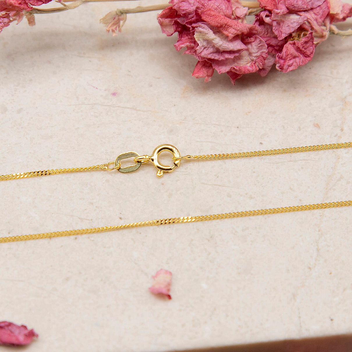 ILIANA 18K Yellow Gold Diamond Cut Curb Chain 16 Inch 7573056 2