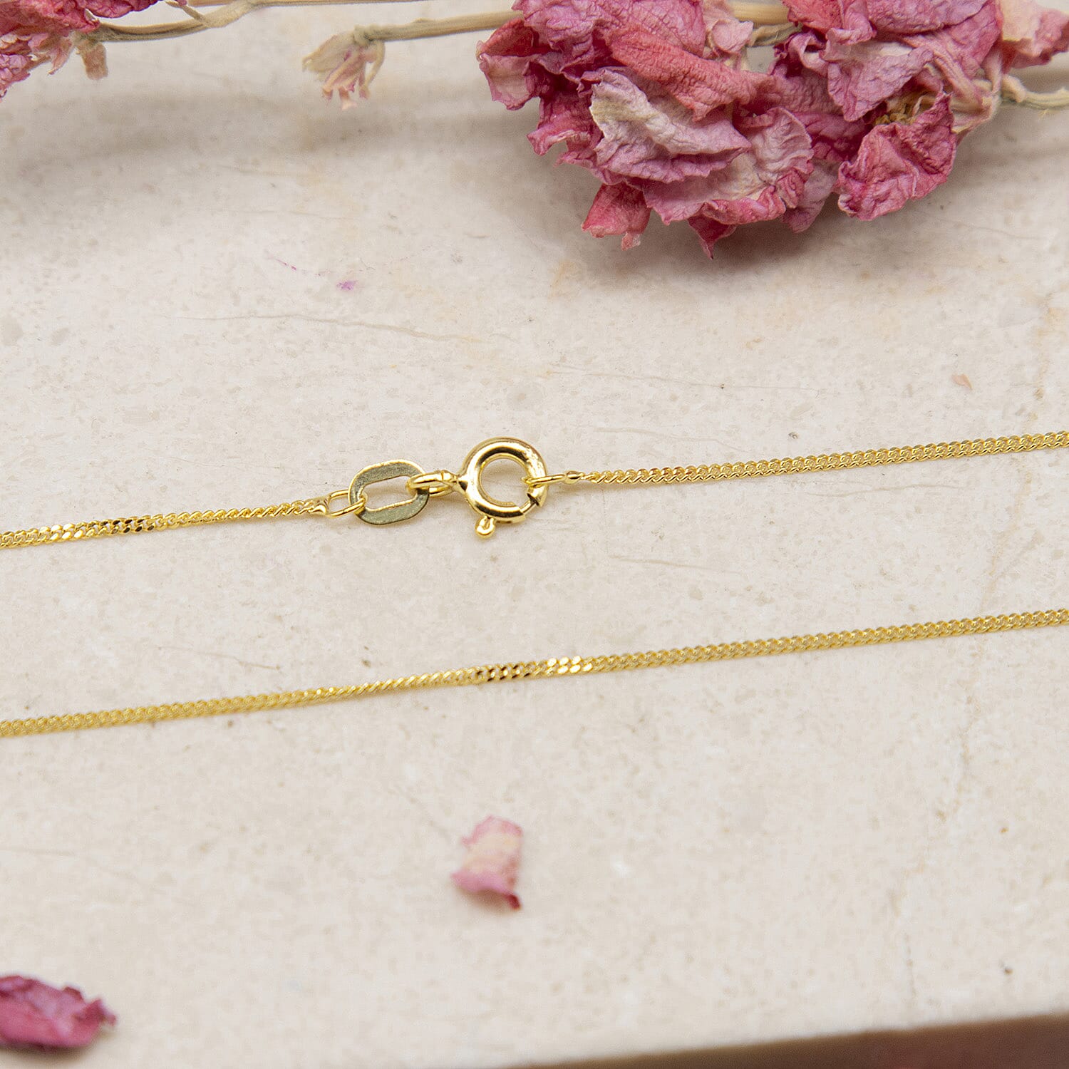 ILIANA 18K Yellow Gold Diamond Cut Curb Chain 16 Inch 7573056 2