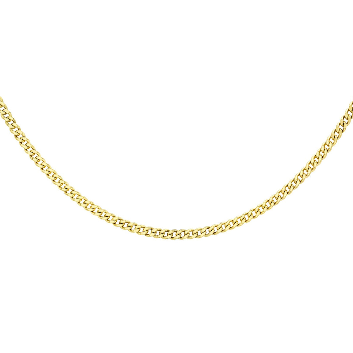 ILIANA 18K Yellow Gold Diamond Cut Curb Chain 18 Inch 7573105 0