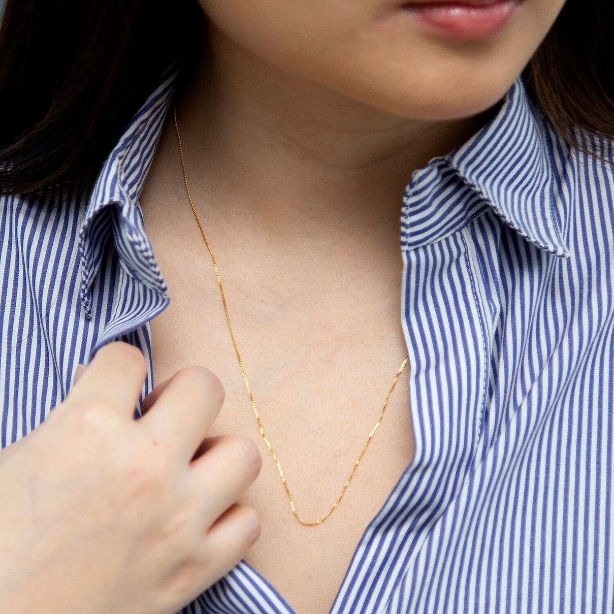ILIANA 18K Yellow Gold Diamond Cut Curb Chain 20 Inch 7573018 1