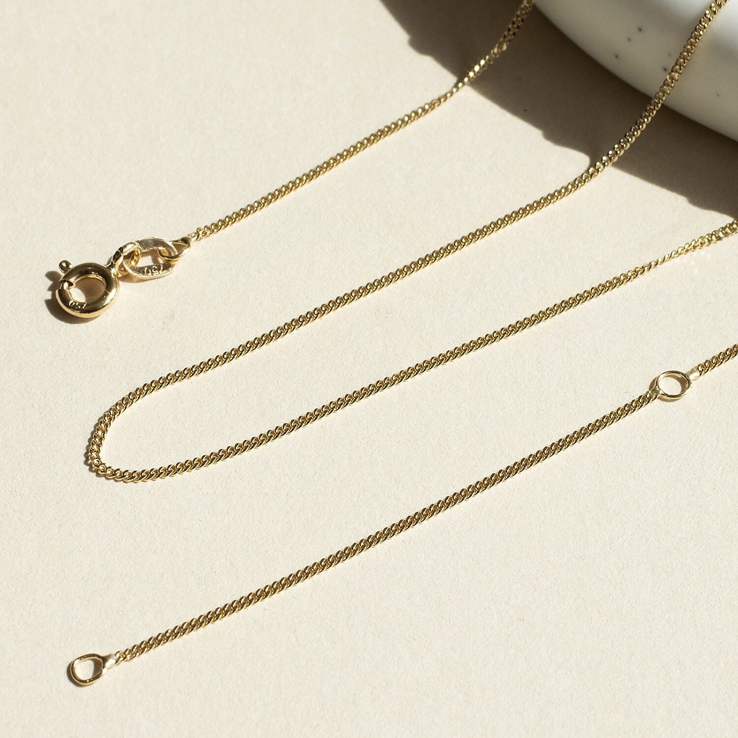 ILIANA 18K Yellow Gold Diamond Cut Curb Chain 20 Inch 7573330 2