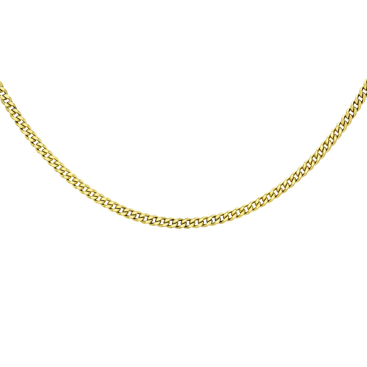 ILIANA 18K Yellow Gold Diamond Cut Curb Chain 20 Inch 2.6g 7573368 0