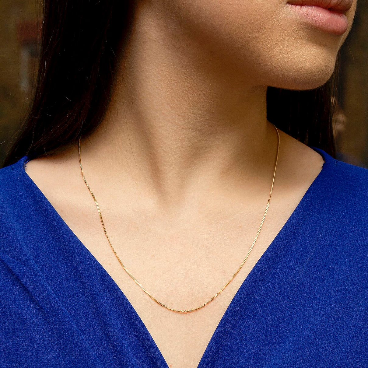 ILIANA 18K Yellow Gold Diamond Cut Curb Chain 20 Inch 2.6g 7573368 1