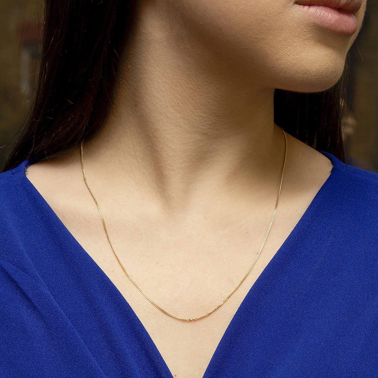 ILIANA 18K Yellow Gold Diamond Cut Curb Chain 20 Inch 2.6g 7573368 1