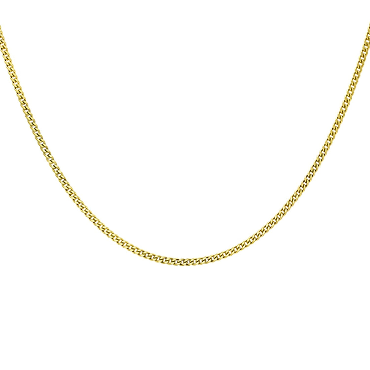 ILIANA 18K Yellow Gold Diamond Cut Curb Chain 20 Inch 2.6g 7573368 2