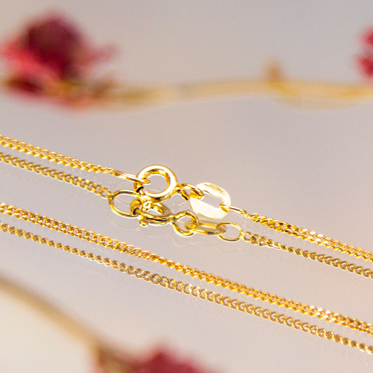 ILIANA 18K Yellow Gold Diamond Cut Curb Chain 20 Inch 2.6g 7573368 4