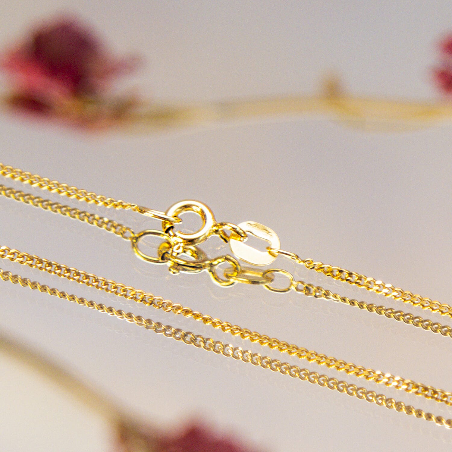 ILIANA 18K Yellow Gold Diamond Cut Curb Chain 20 Inch 2.6g 7573368 4
