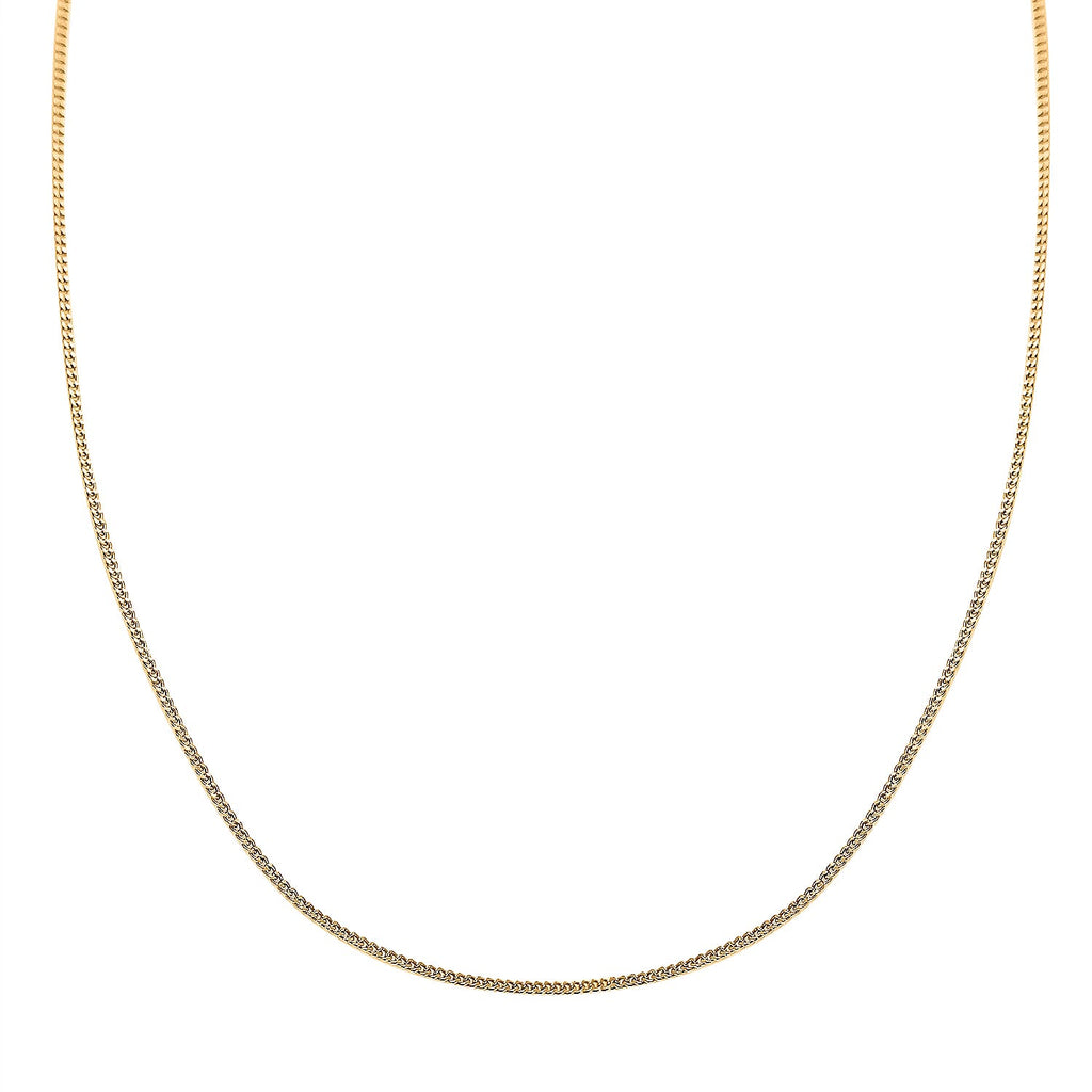 Royal Bali Collection - 18K Yellow Gold Diamond Cut Curb Necklace (Size - 18)