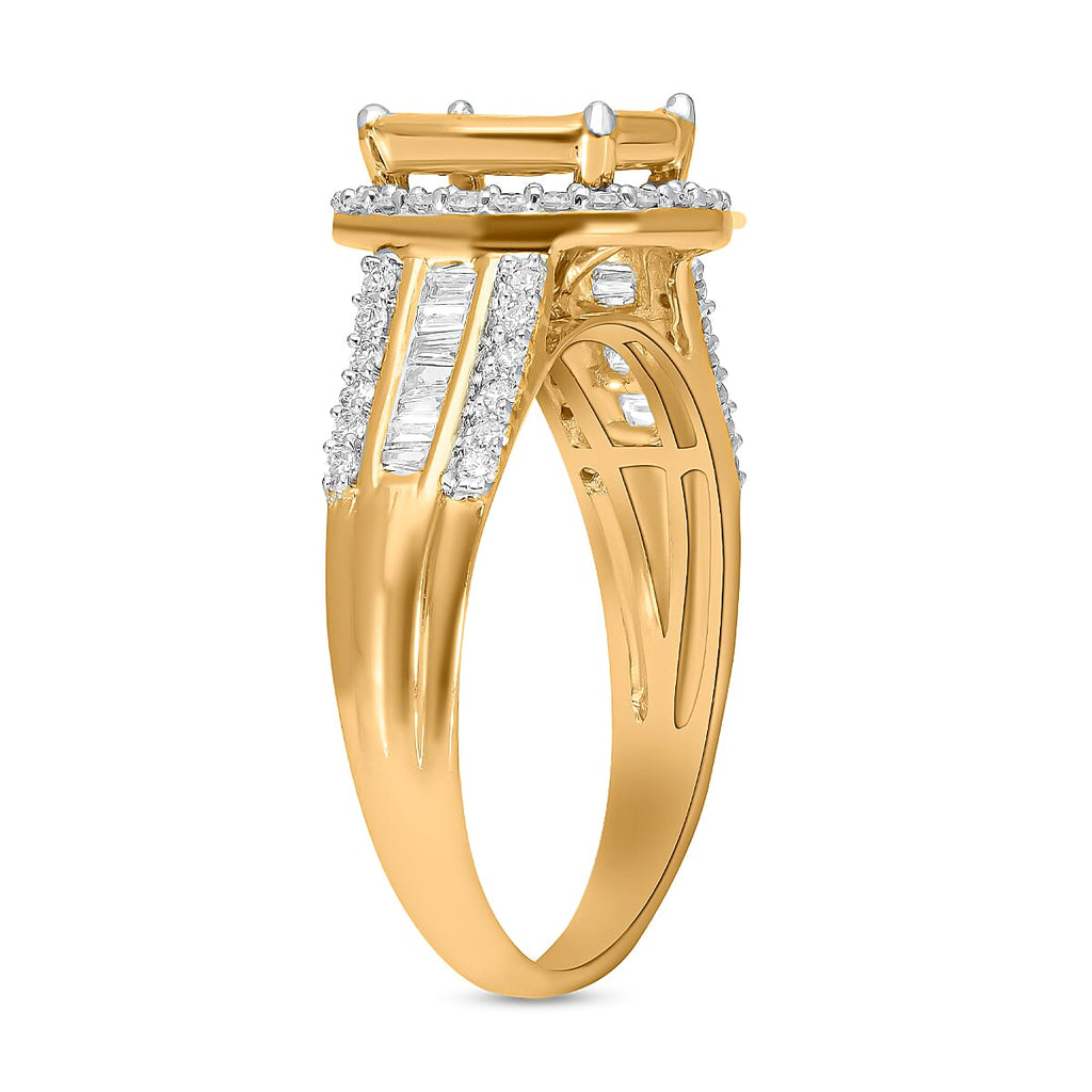 ILIANA 18K Yellow Gold IGI Certified Diamond (SI-G-H) Ring 1.00 Ct.(Non Resizable).