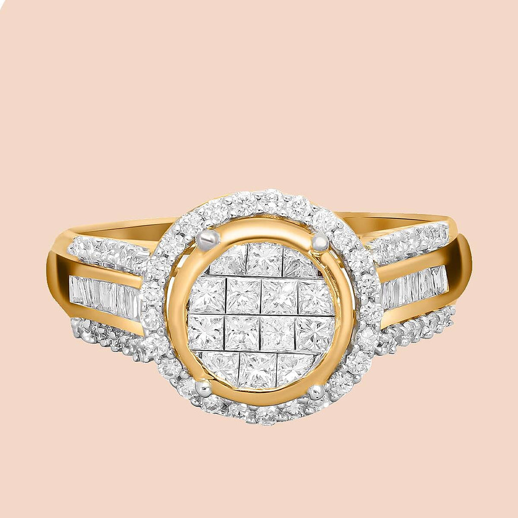 ILIANA 18K Yellow Gold IGI Certified Diamond (SI-G-H) Ring 1.00 Ct.(Non Resizable).