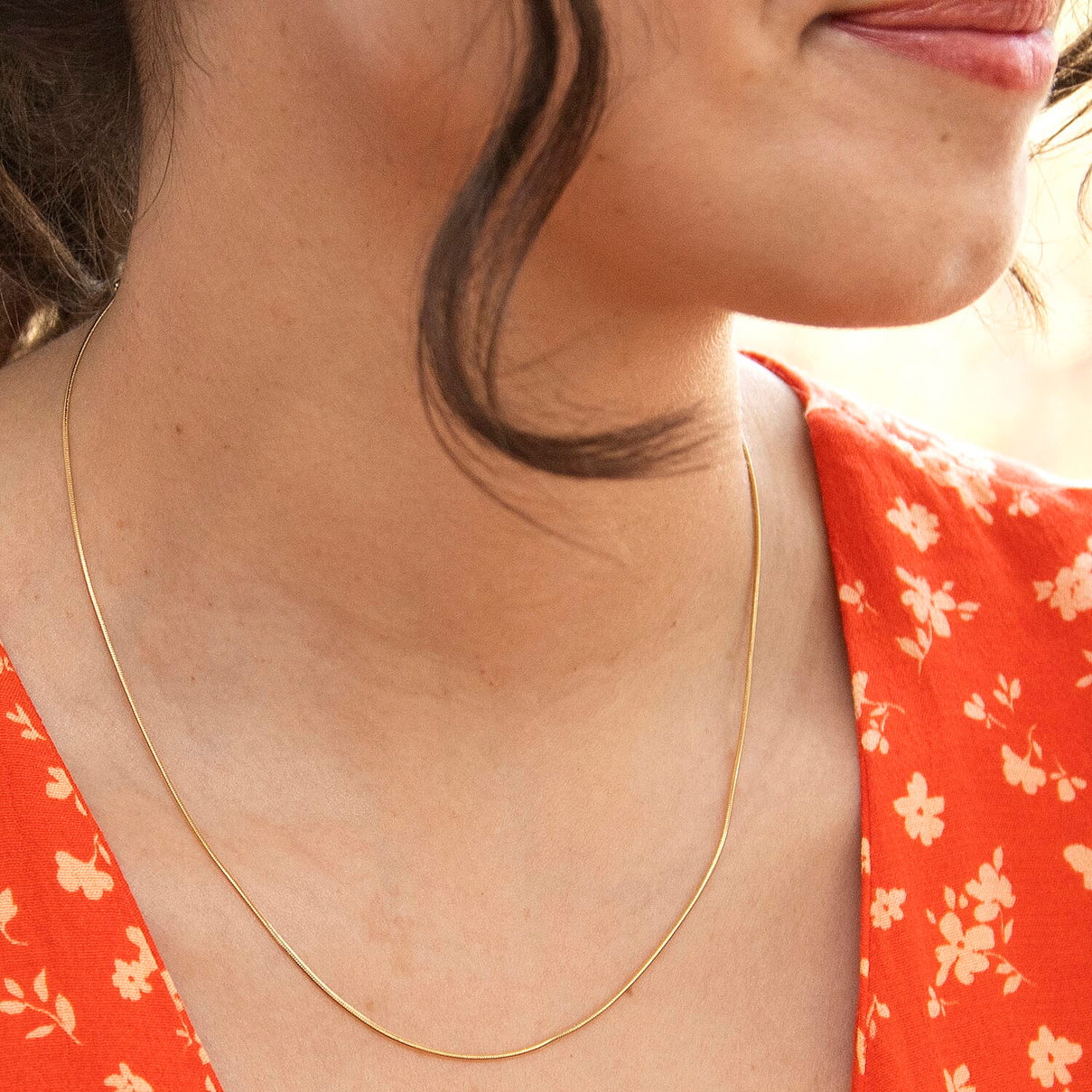 ILIANA 18K Yellow Gold Round Snake Chain 16 Inch 7574557 1