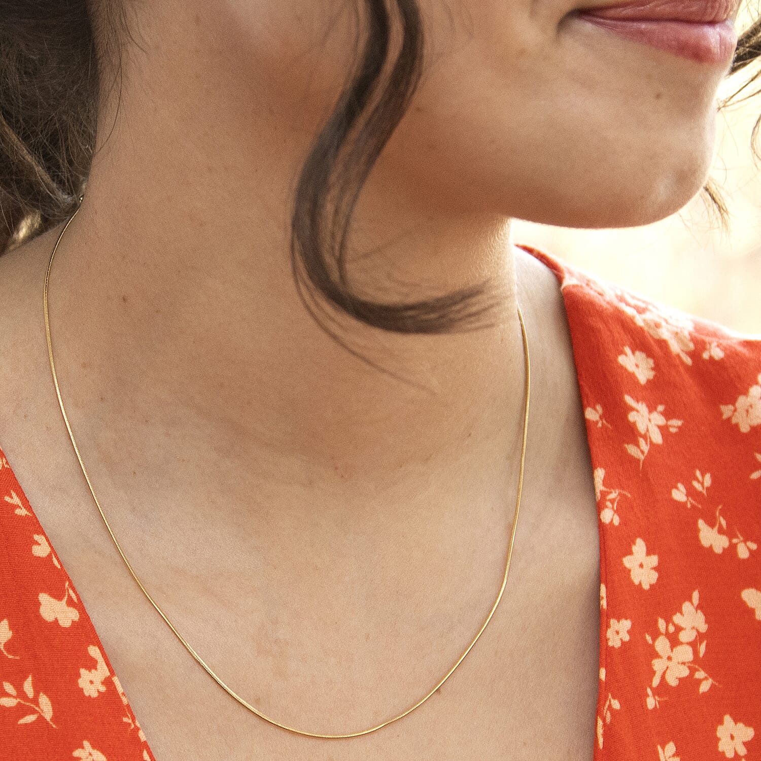 ILIANA 18K Yellow Gold Round Snake Chain 16 Inch 7574557 1