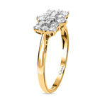 ILIANA 18K Yellow Gold SGL Certified Diamond (Bgt) (SI- G-H) Boat Cluster Ring 1.000 Ct. ,Gold Wt. 3.5 g  1.000  Ct.