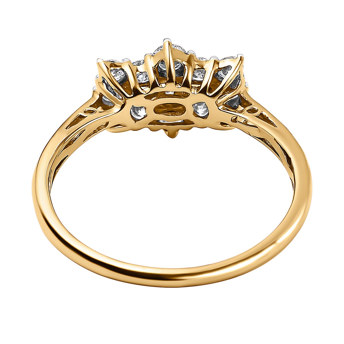 ILIANA 18K Yellow Gold SGL Certified Diamond (Bgt) (SI- G-H) Boat Cluster Ring 1.000 Ct. ,Gold Wt. 3.5 g  1.000  Ct. 6007606 5