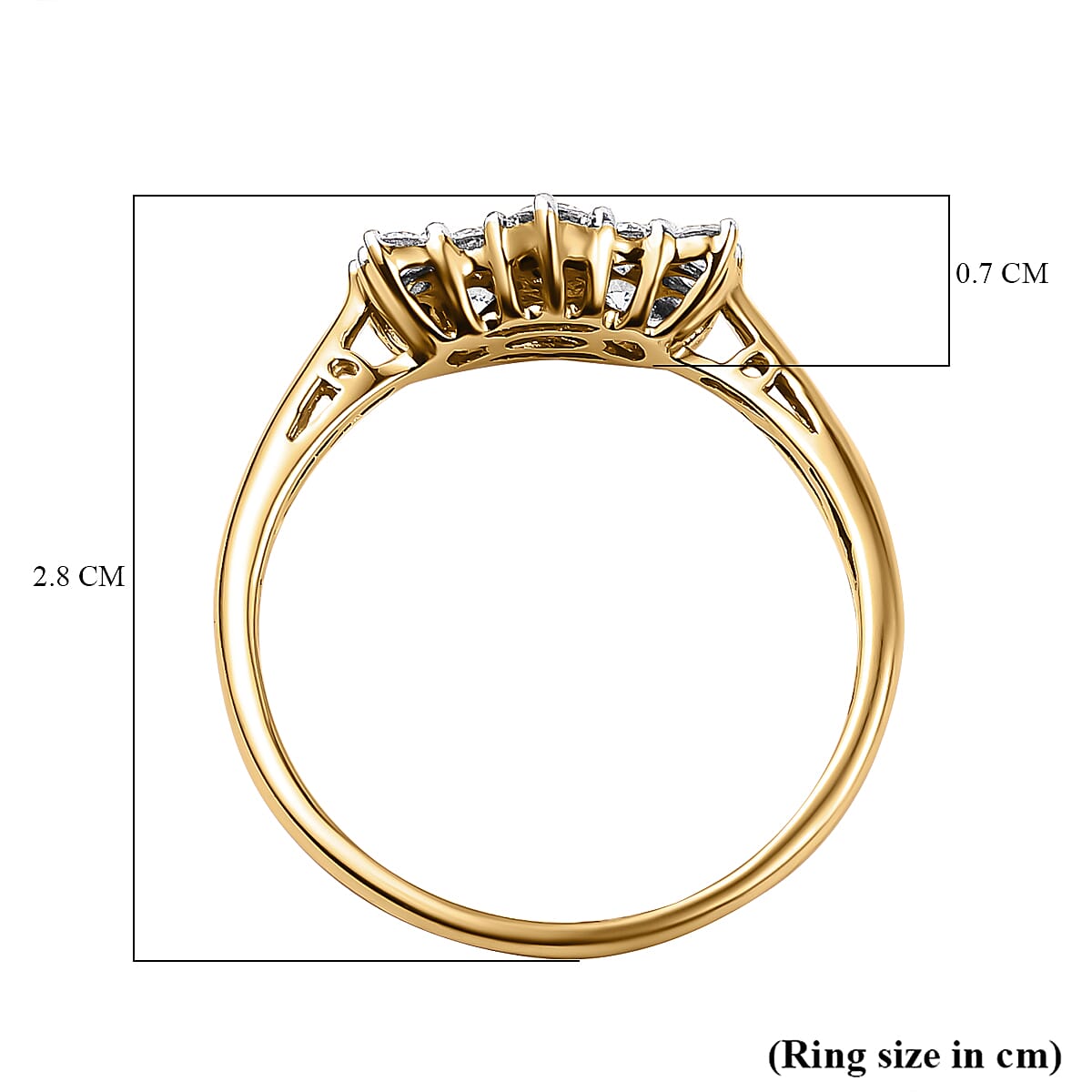 ILIANA 18K Yellow Gold SGL Certified Diamond (Bgt) (SI- G-H) Boat Cluster Ring 1.000 Ct. ,Gold Wt. 3.5 g  1.000  Ct. 6007606 6