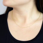 18K Yellow Gold Trace Chain With Spring Ring Clasp (Size - 16)