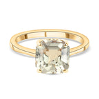 ILIANA 18K Yellow Gold AAA Turkizite (Asscher Cut) Solitaire Ring 3.00 Ct.