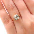 ILIANA 18K Yellow Gold AAA Turkizite (Asscher Cut) Solitaire Ring 3.00 Ct.