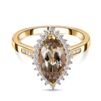 ILIANA 18K Yellow Gold AAA Turkizite and Diamond (SI-G-H) Ring 2.22 Ct.