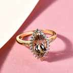 ILIANA 18K Yellow Gold AAA Turkizite and Diamond (SI-G-H) Ring 2.22 Ct.