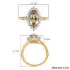 ILIANA 18K Yellow Gold AAA Turkizite and Diamond (SI-G-H) Ring 2.22 Ct.