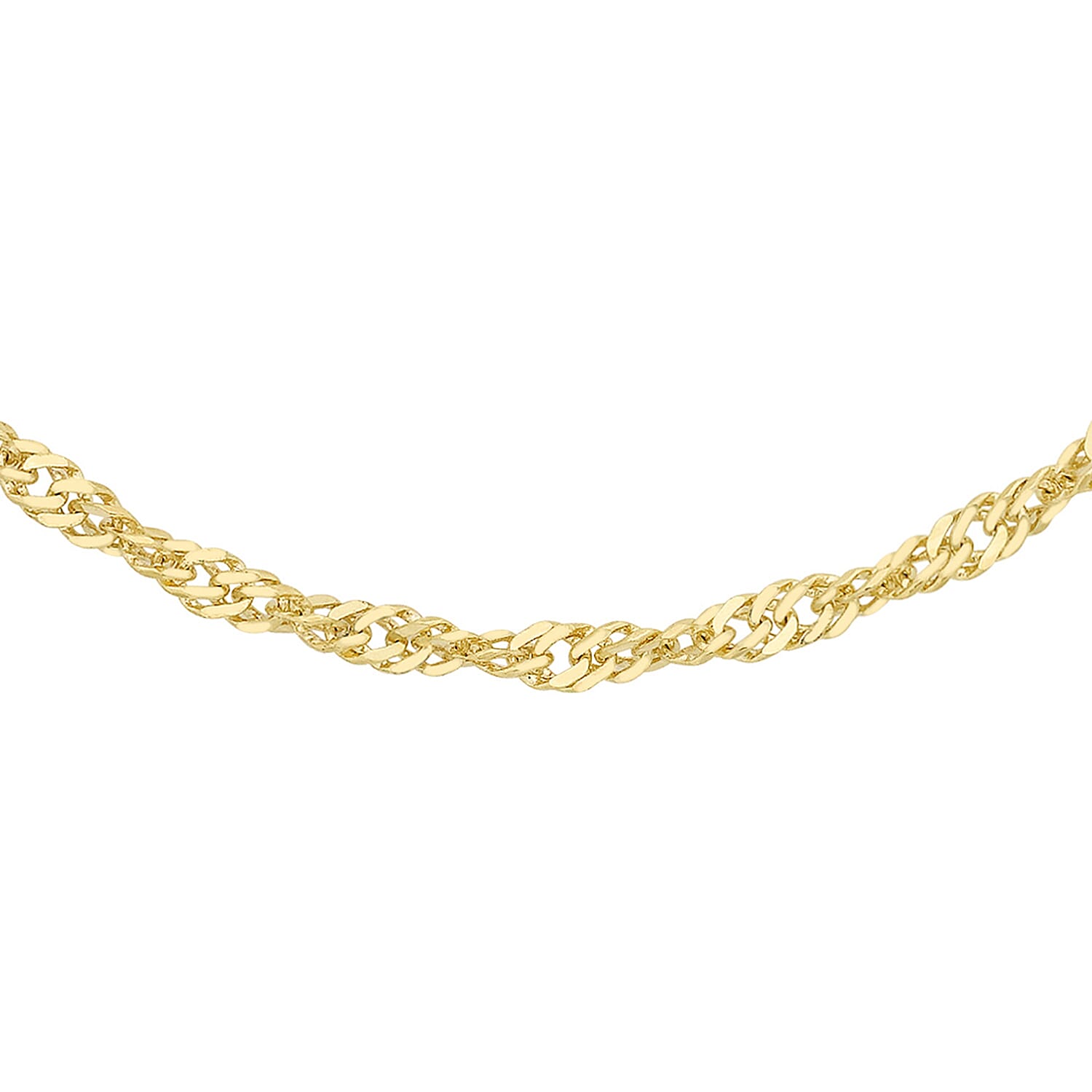 ILIANA 18K Yellow Gold Twist Curb Chain 16 Inch 7573348 0