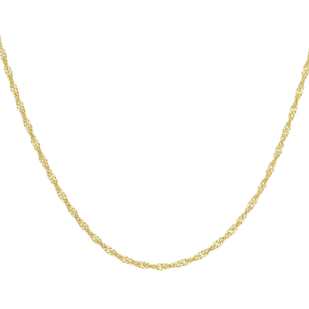 18K Yellow Gold Twist Curb Chain (Size - 16)