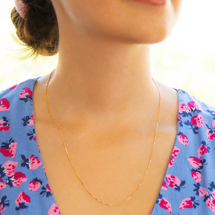 ILIANA 18K Yellow Gold Venetian Box Chain 20 Inch 7571710 2