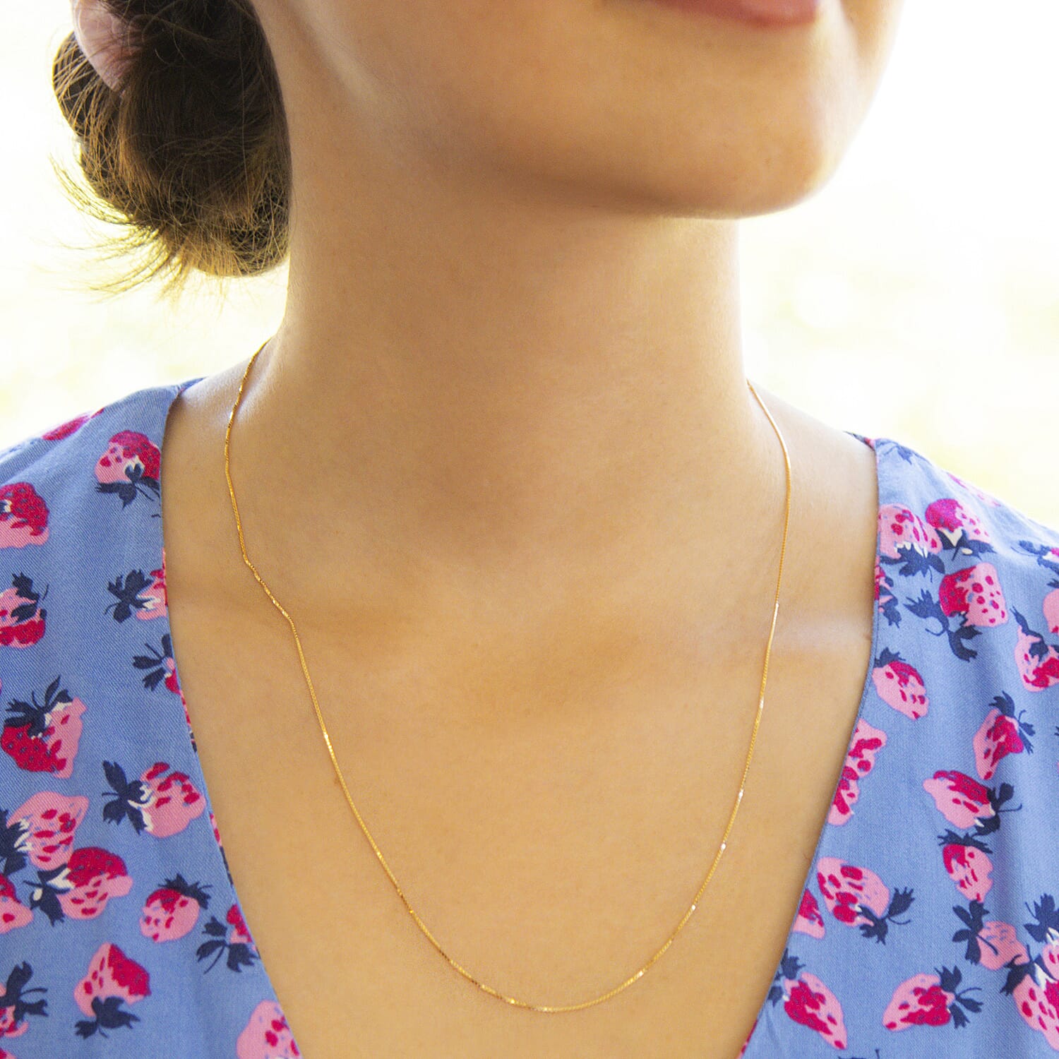 ILIANA 18K Yellow Gold Venetian Box Chain Adjustable 18 Inch to 20 Inch 7571661 1